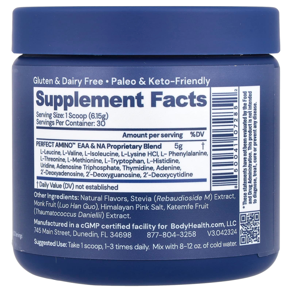 BodyHealth, Perfect Amino ™, шоколад, 184,5 г (6,5 унции)