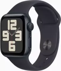 Apple Watch SE 2 (2023), 40 мм, Умные часы Корпус из алюминия цвета Темная ночь, спортивный ремешок Темная ночь (MR9X3)