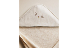 Zara Home Детское полотенце с капюшоном из хлопка, бежевый, 80x80 см · 5679/423