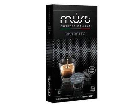 Кофе в капсулах Must Ristretto, 10 капсул для кофемашин Nespresso (Маст)