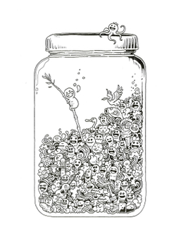 Doodle Invasion. Coloring book