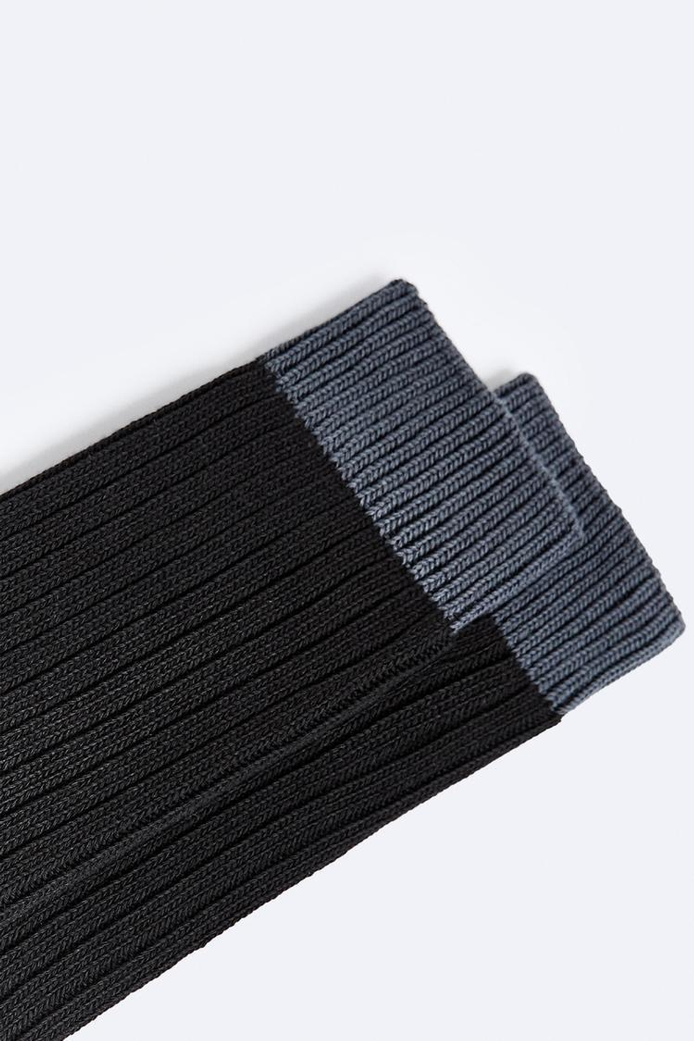 ZARA НОСКИ С КОНТРАСТНЫМИ ДЕТАЛЯМИ, ЧЕРНЫЙ