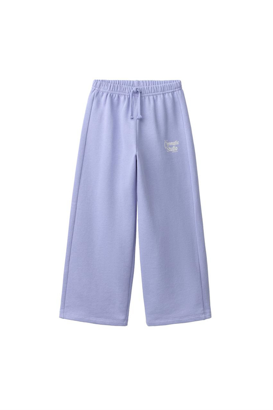 ZARA БРЮКИ WIDE LEG С НАДПИСЬЮ, СИНИЙ