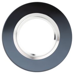 DK7 CH/BK Светильник ЭРА декор стекло круглое MR16,12V/220V, 50W, хром/черный