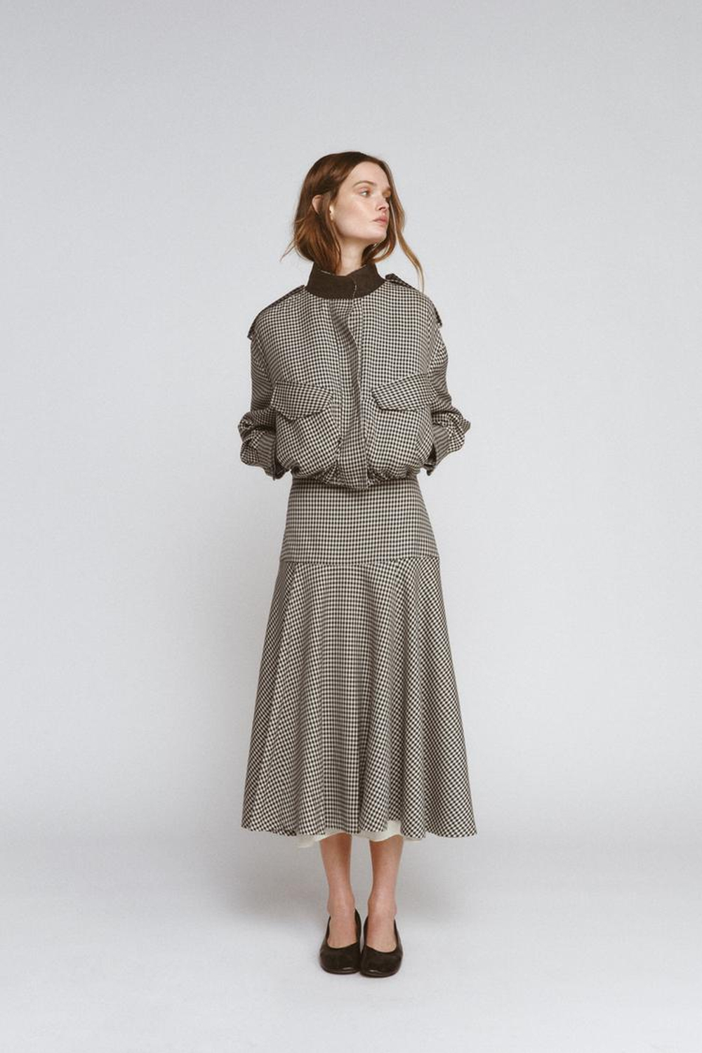 ZARA БОМБЕР В КЛЕТКУ — ZW COLLECTION, КОРИЧНЕВЫЙ