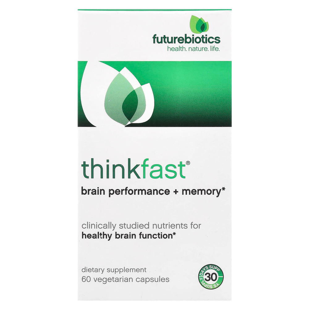 Futurebiotics, ThinkFast®, добавка для улучшения работы мозга и памяти, 60 вегетарианских капсул