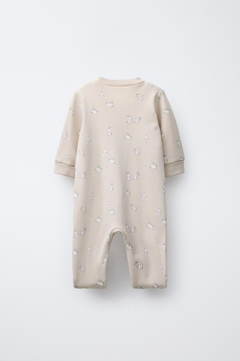 ZARA НАБОР ИЗ ДВУХ КОМБИНЕЗОНОВ С КРОЛИКАМИ И ТРАНСФОРМИРУЕМЫМИ НОЖКАМИ, БЕЖЕВЫЙ