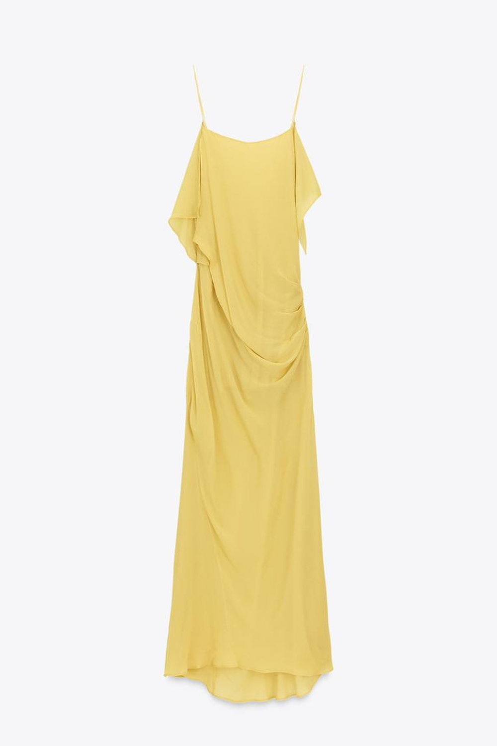 ZARA ДЛИННОЕ ПЛАТЬЕ С ОТКРЫТОЙ СПИНОЙ — LIMITED EDITION, ЛИМОННЫЙ