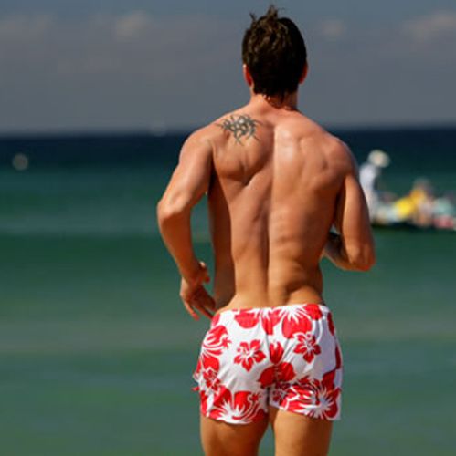 Мужские плавательные шорты красные Aussiebum  Beach Short Scent Waratah