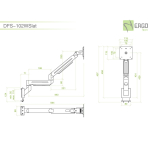 ErgoFount DFS-102WSlat Крепление на перегородку для монитора диагональю до 24'' с двухколенным вылетом и газово-пружинным амортизатором. Цвет - серебристый