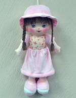 Кукла в платье с меховыми рукавами № 1 23x62x17см. (Hand)