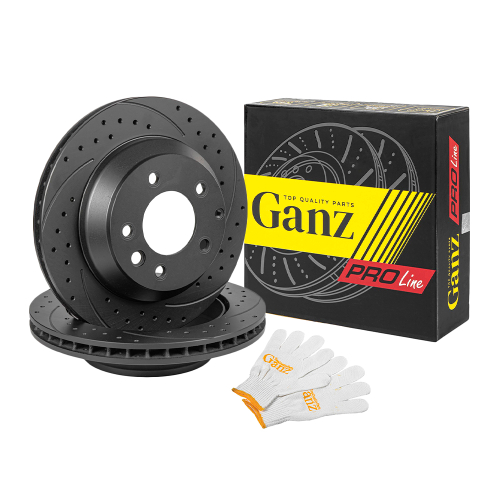 Диск тормозной задний перфорированный PRO-LINE с покрытием (комплект 2 шт) AUDI Q7 06->/CAYENNE/TOUAREG 02- GANZ GIJ06013S