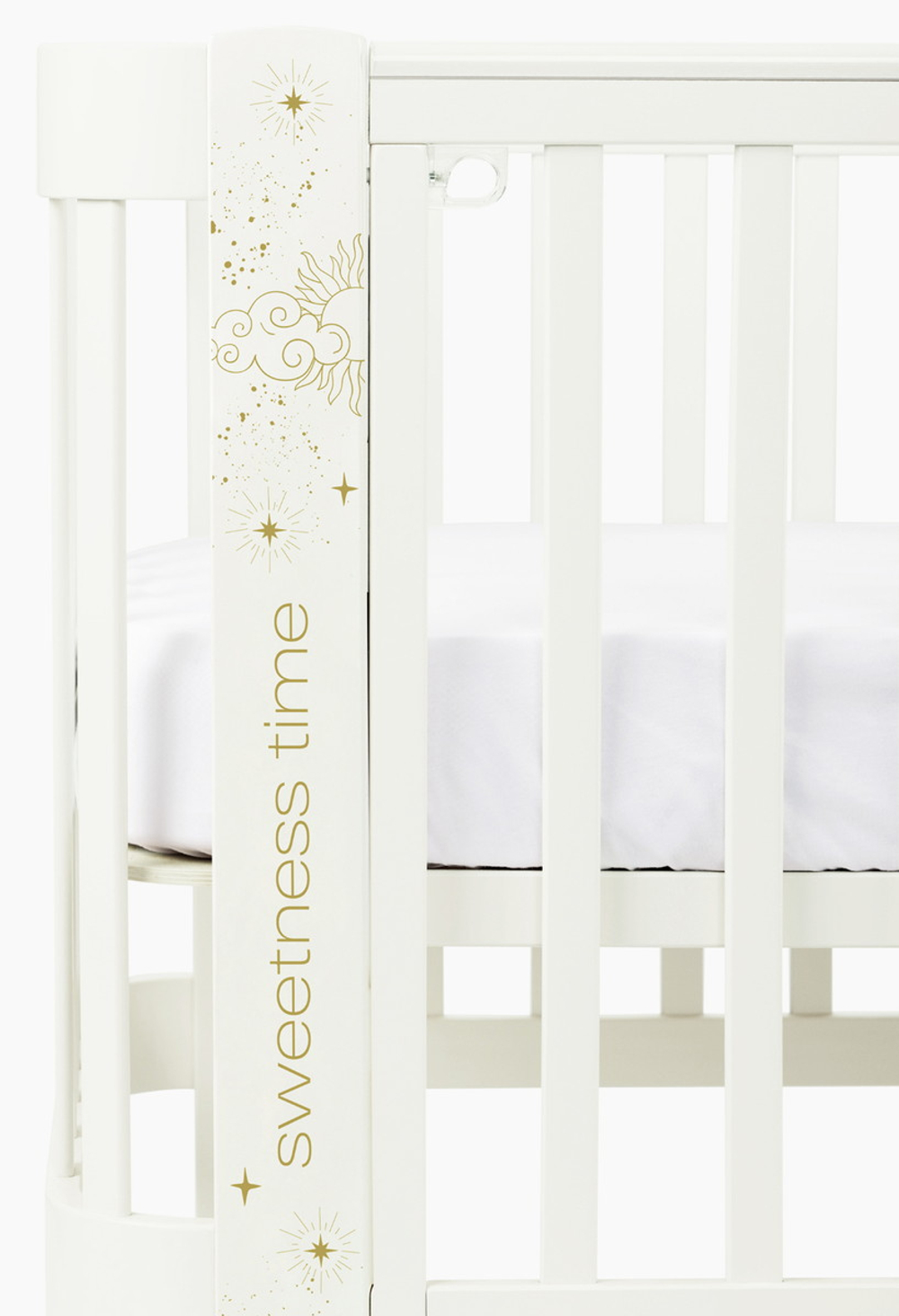 Детская кроватка-трансформер Happy baby Mommy Love в комплекте с расширением 160х70 milky