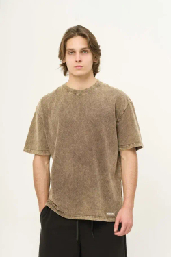 Футболка КУЛЬТУРА oversize "Premium", garment dyed коричневый