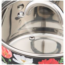 КАСТРЮЛЯ AGNESS "МАКИ" СО СТЕКЛЯННОЙ КРЫШКОЙ, НЕРЖ.СТАЛЬ, 3,1Л 20Х11 СМ