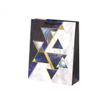 Пакет подарочный бумажный Alingar, (М) 18х24х8,5 см, вертикальный, "Геометрия", мат. ламинация, тиснение, ассорти