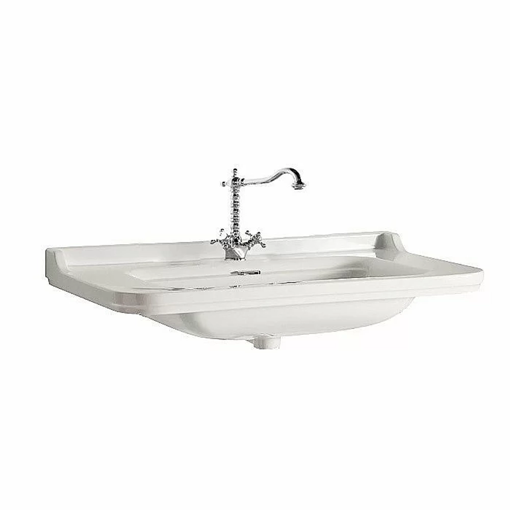 Тумба с раковиной Kerasan Waldorf 925530 Vaniglia matt 100 ваниль с 1 отверстием/заглушка бронза