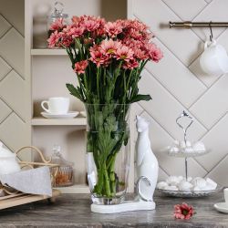 Ваза для цветов Кошка Шелби с чашей Аура Белая