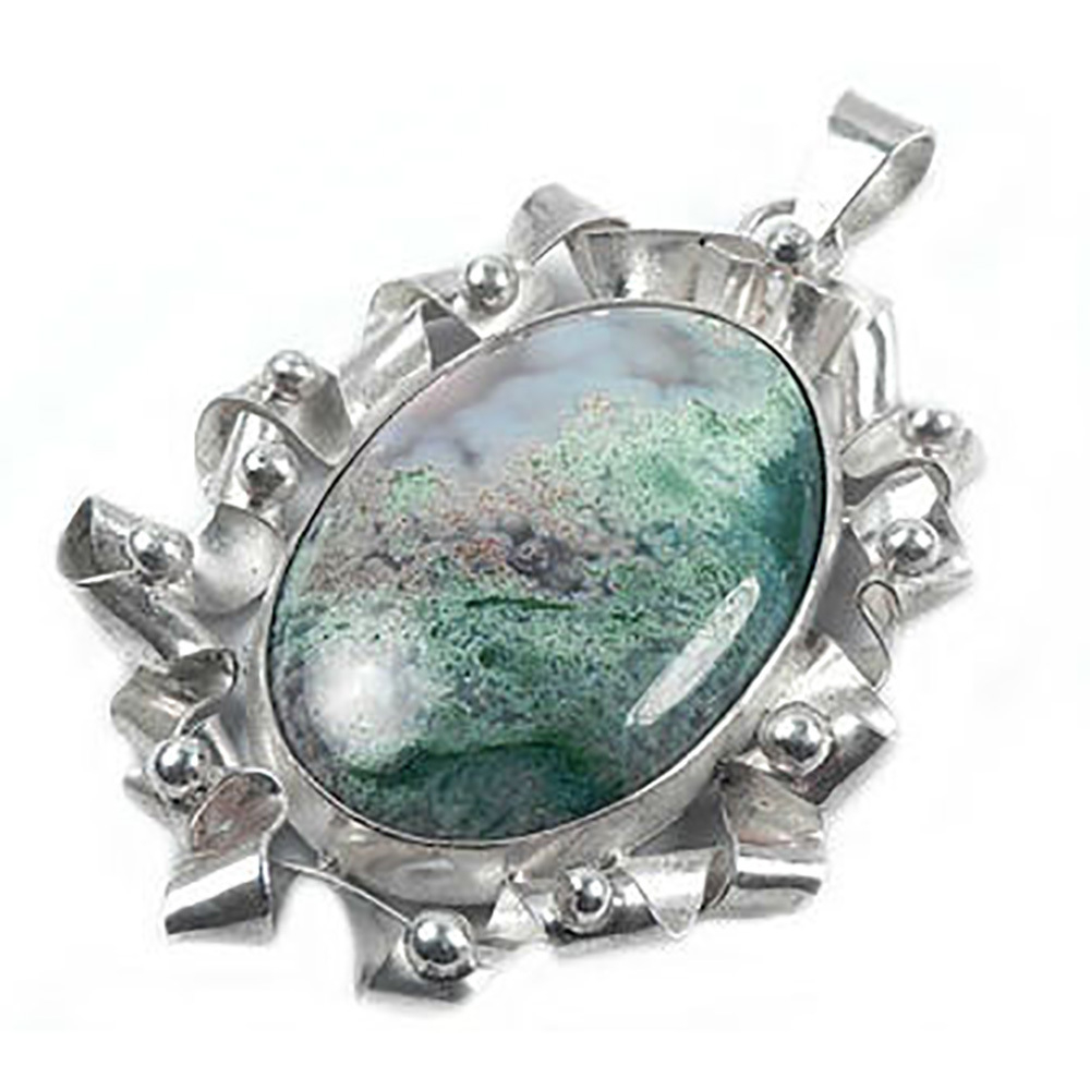 Кулон "Иней" агат дендритовый асс.