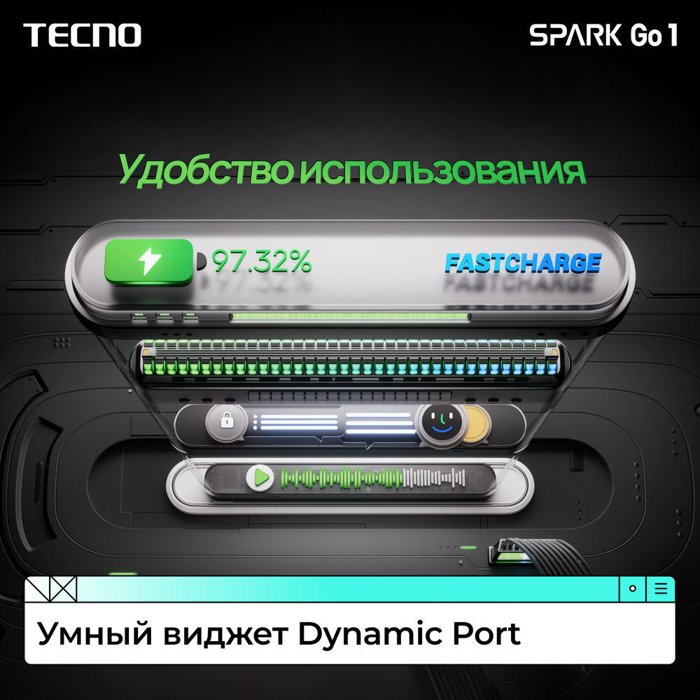 Смартфон TECNO Spark GO 1 (KL4) 4/64GB Glittery White