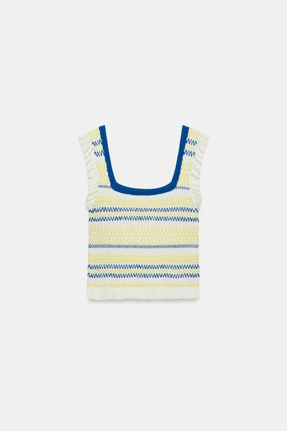 ZARA ТОП В ПОЛОСКУ С ЖАТКОЙ, РАЗНОЦВЕТНЫЙ