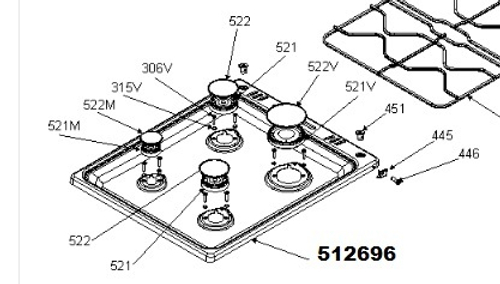 Рабочий стол газовой плиты GORENJE
