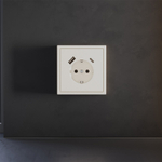 Накладка для розетки с заземлением и защитными шторками, с USB A+C, S70 (хлопок)