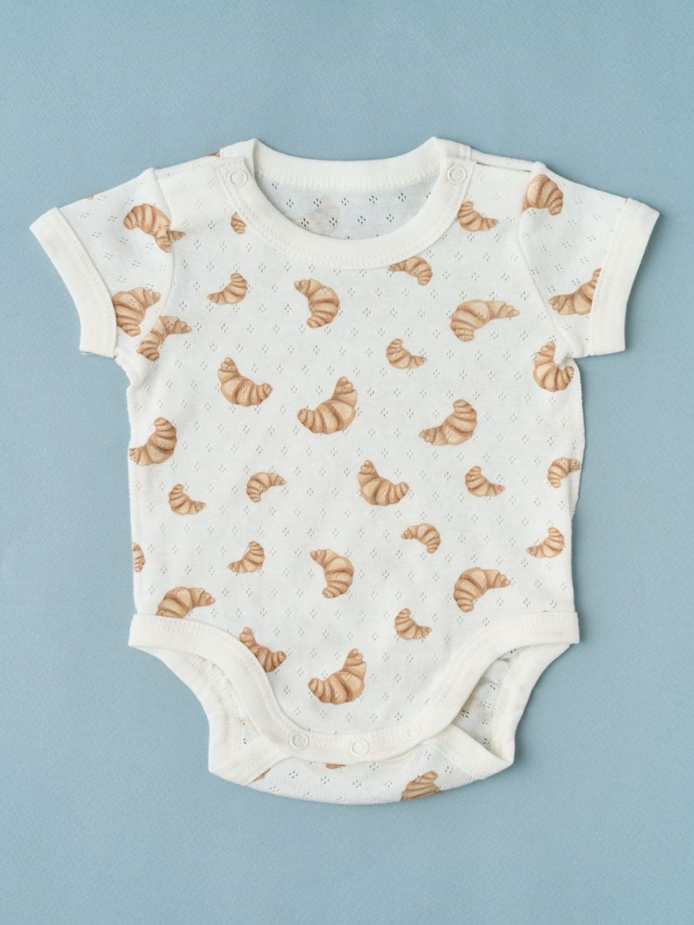 Боди "Круассаны" и шортики, Крем/бежевый