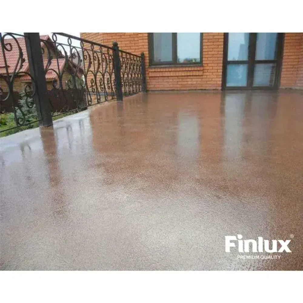 Супермощный эпоксидный наливной пол Finlux F-1010 Platinum для улицы, уличных поверхностей - Благородно коричневый.-8 кв.м