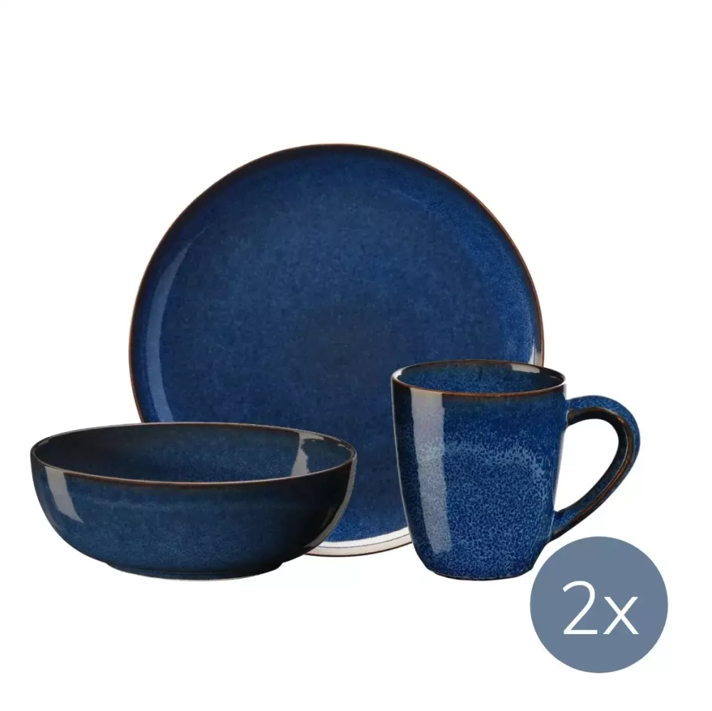 ASA - Набор для завтрака Saisons Midnight Blue на 2 персоны (6 шт.) / артикул   27141119 + 27303119 + 27061119  / GTIN