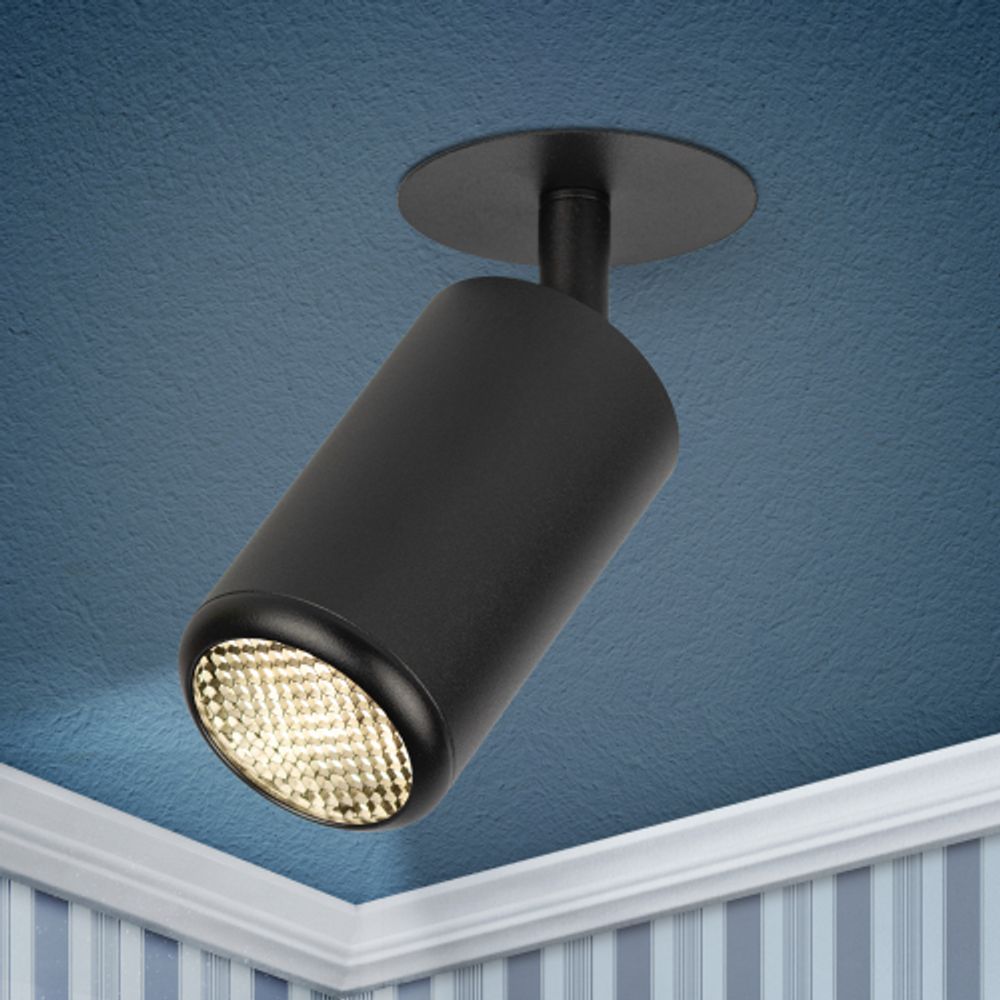 Встраиваемый светильник алюминиевый ЭРА KL106 BK MR16 GU10 черный матовый