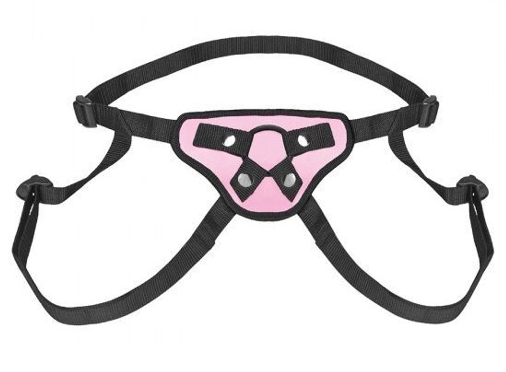 Розово-черные трусики для фиксации насадок кольцом (Размер: S-M-L) (Цвет: розовый с черным)