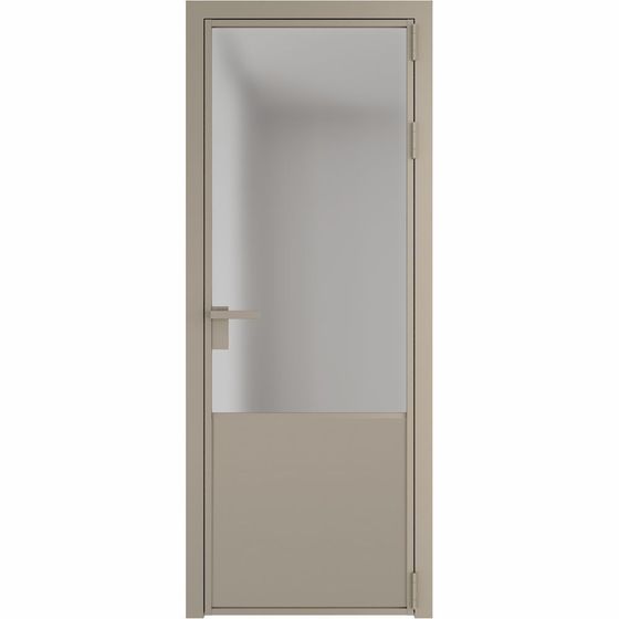 Алюминиевая дверь 19AG никель матовый стекло матовое