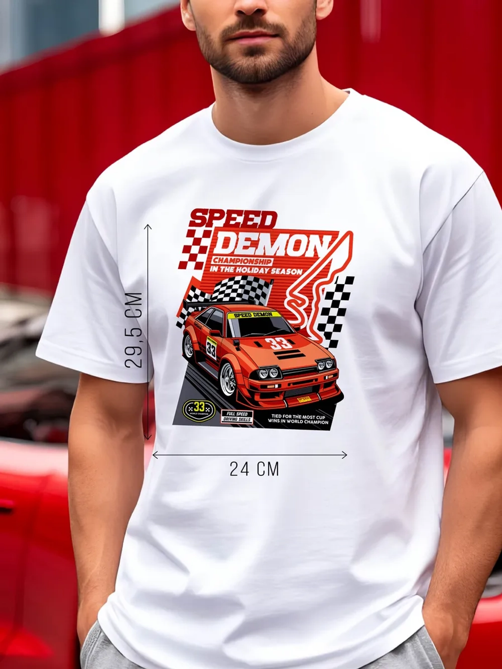 Футболка мужская y2k с принтом машиной