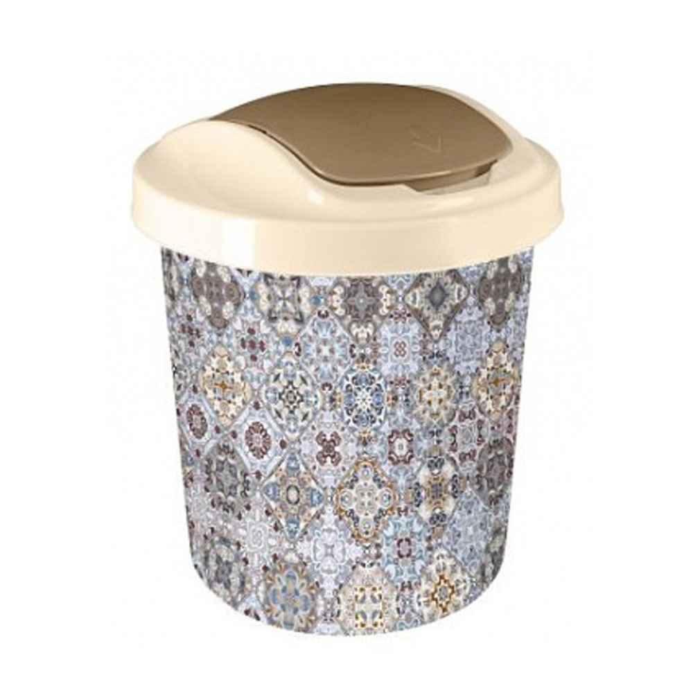 Контейнер для мусора Flamenco круглый 12 л декор "Марокко"