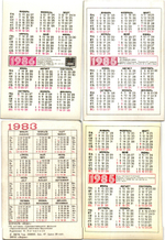 Набор из 4 переливных (стерео) Календариков . Мультфильмы СССР 1983, 1985, 1986 гг.