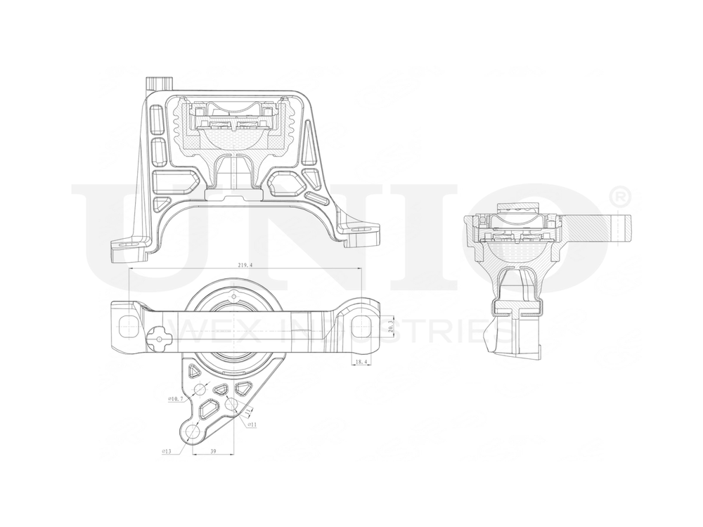 Опора двигателя правая UNIO RMP-15078