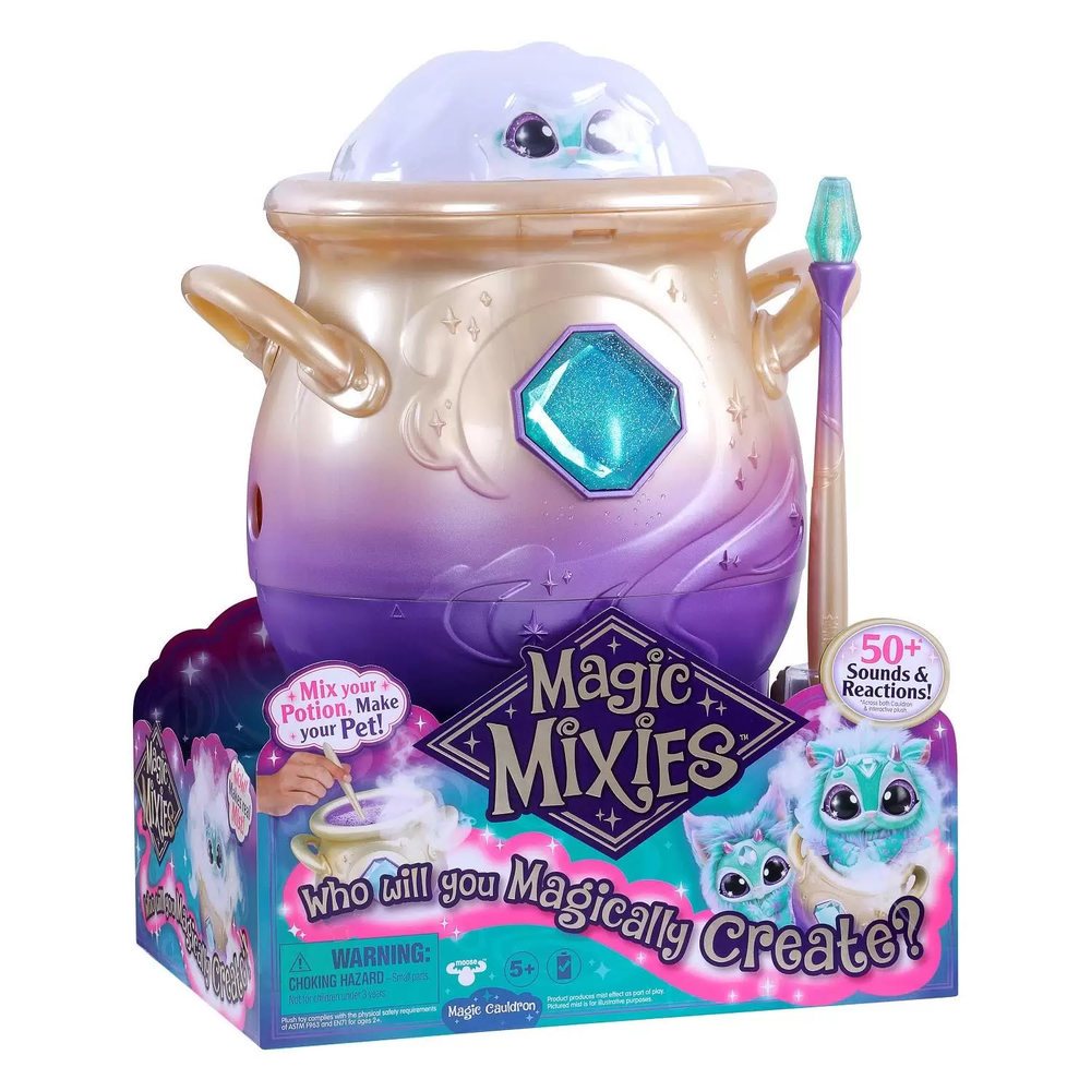 Magic Mixies Magical Misting Cauldron with Interactive 8 inch Blue Plush  - Большой интерактивный голубой котёл (30284)