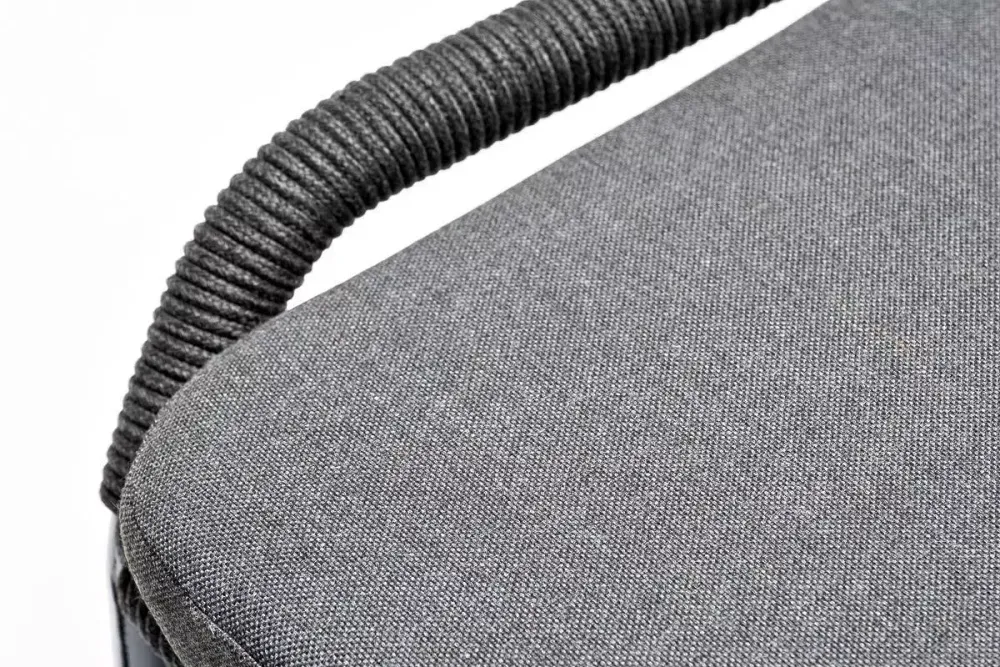 "Венето" обеденная группа на 6 персон со стульями "Милан", каркас темно-серый, роуп темно-серый