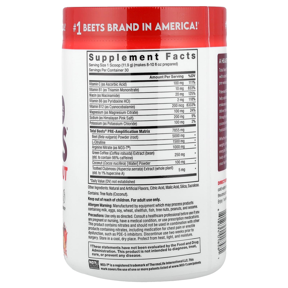 Force Factor, Total Beets®, предтренировочный комплекс, со вкусом фруктового пунша, 356 г (12,6 унции)