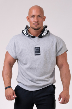 Мужская футболка Nebbia Reg top with hoodie 175 light grey