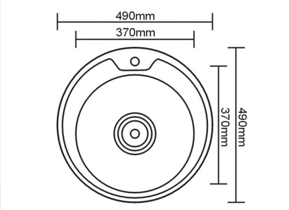 Мойка врезная M 490 0.8*180 с сифоном