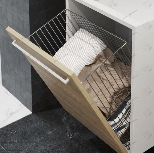 S-8015-C Корзина для белья в базу 500 мм, Starax, с креплением на дверцу, (430х260х500 мм), хром