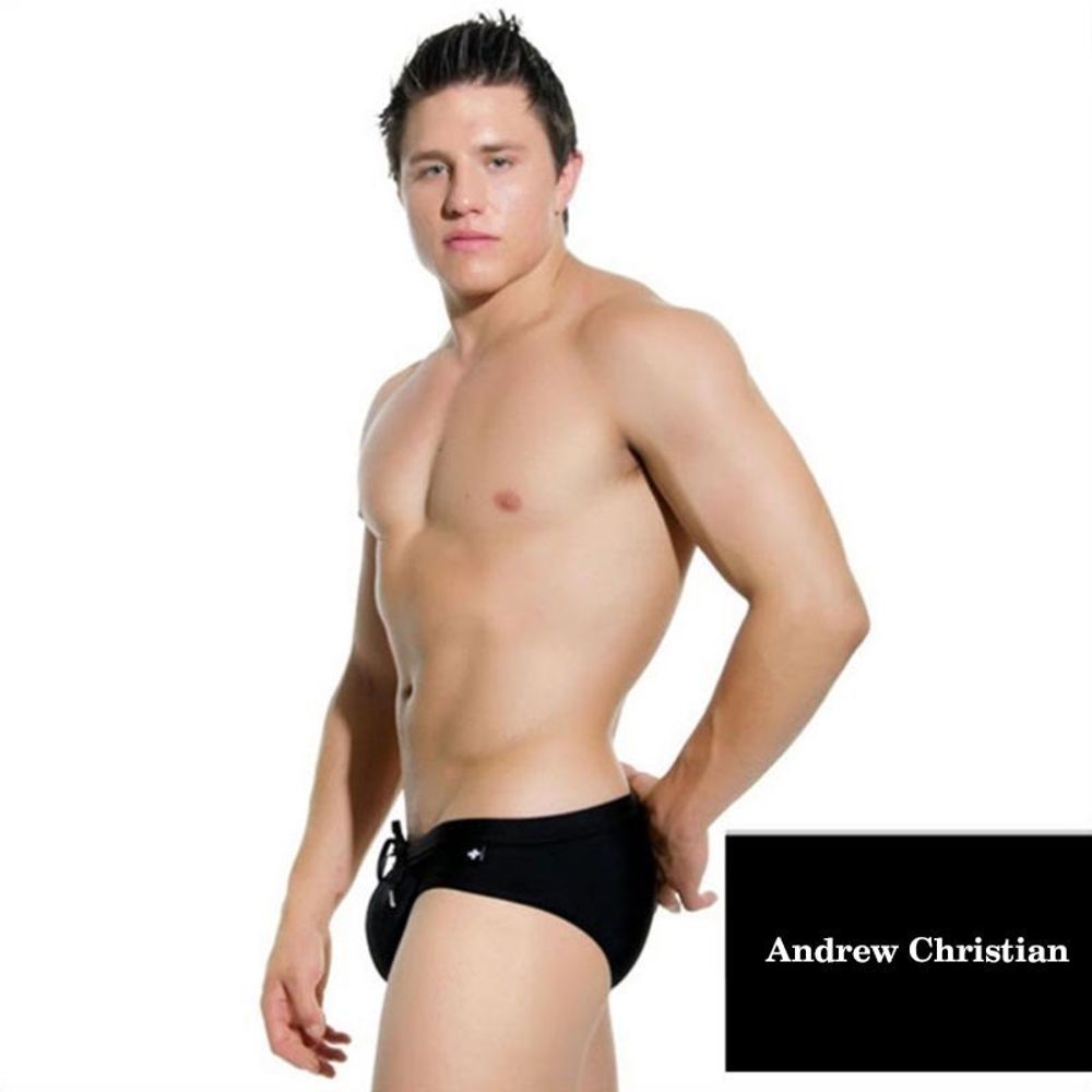 Мужские плавки брифы черные Andrew Christian Swim Brief
