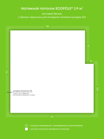 Натяжные потолки 2.9 м2, 1.2 м2