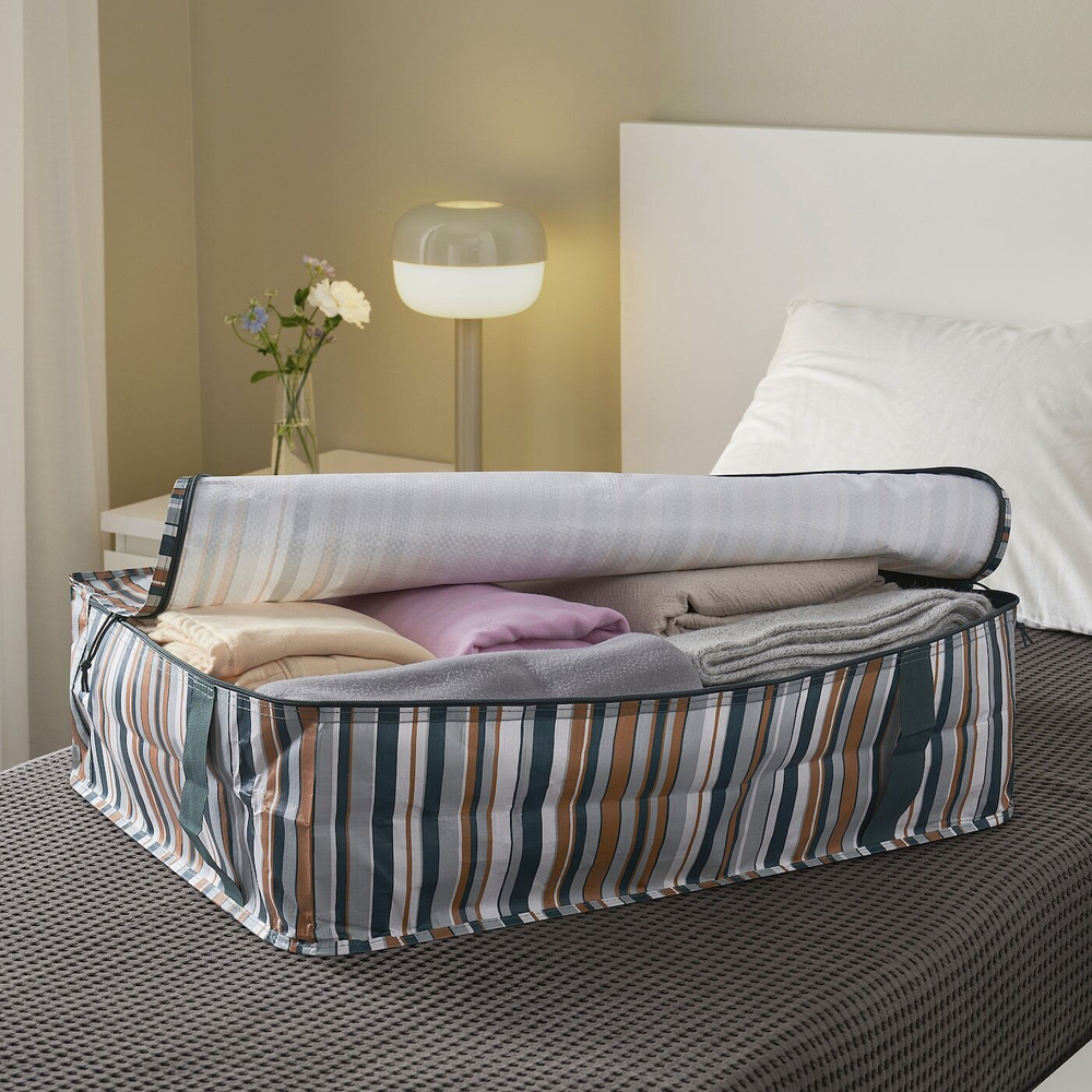 Кофр для одежды IKEA SACKKARRA, Белый, Зеленый, 69x51x19 см