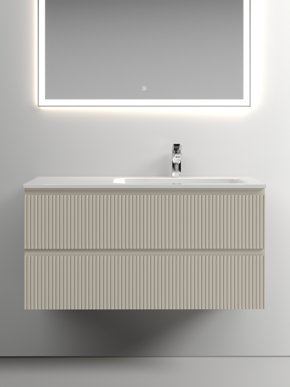 Тумба с раковиной Sancos Snob T 100 см SNT100RCE правая, beige soft