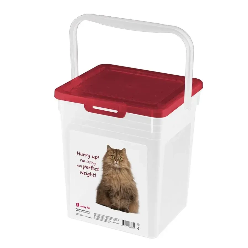 КОНТЕЙНЕР ДЛЯ КОРМА LUCKY PET 8Л КОШКИ (Бордовый)