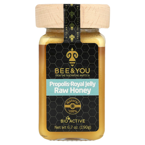 Bee & You, Raw Honey, прополисное маточное молочко, 190 г (6,7 унции)