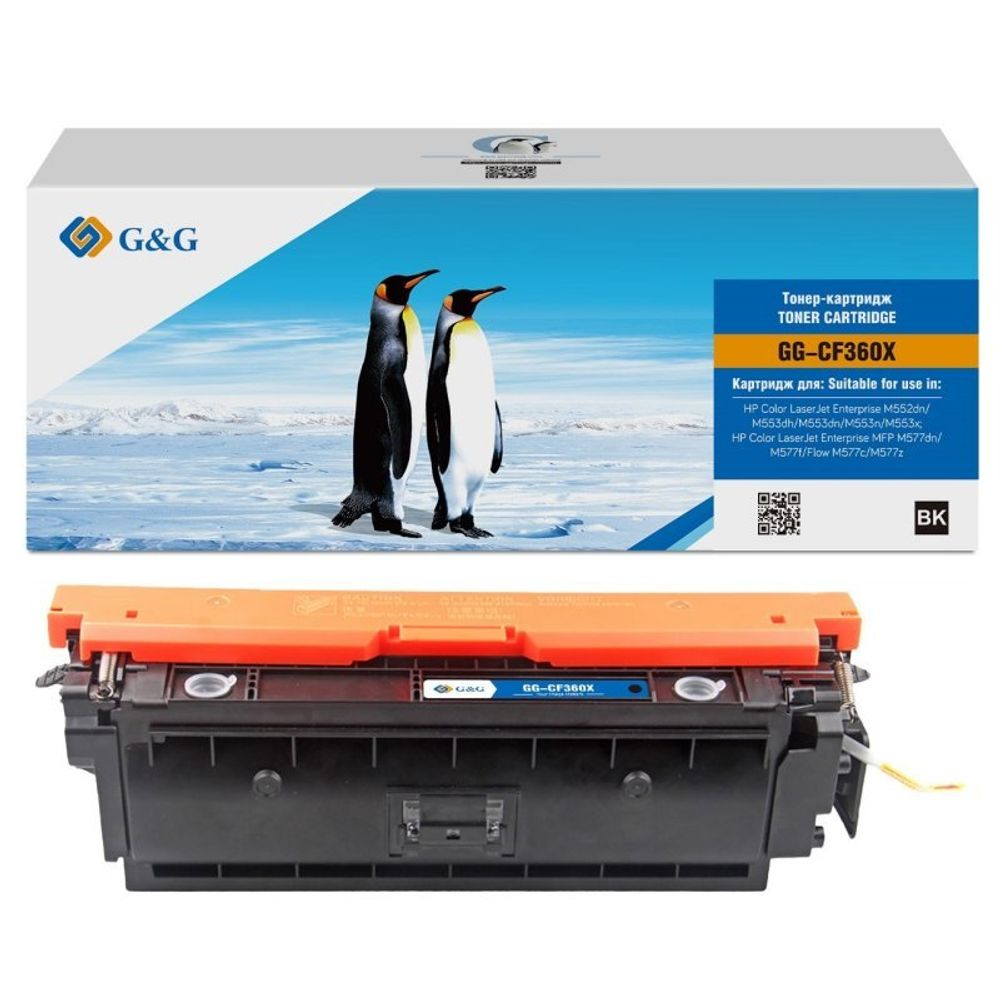 Картридж G&amp;G, аналог HP CF360X (508X) для LaserJet M552/M553/M577 черный (12.5k)